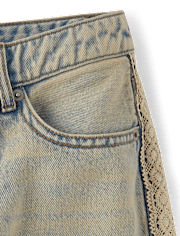 Tween Girls Lace Trim Baggy Jeans