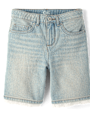 Tween Girls Lace HemJean Shorts