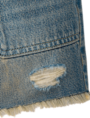 Tween Girls Ripped Relaxed Midi Jean Shorts