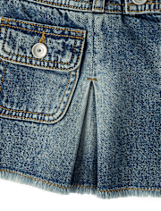 Tween Girls Pleated Denim Cargo Skort