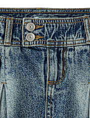 Tween Girls Pleated Denim Cargo Skort