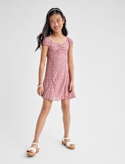 Tween Girls Floral Lace Mini Dress