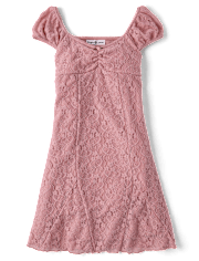 Tween Girls Floral Lace Mini Dress
