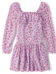 Tween Girls Floral Button Front Dress