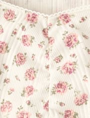 Tween Girls Floral Cinched Split Front Top