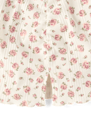 Tween Girls Floral Cinched Split Front Top