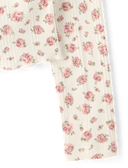 Tween Girls Floral Cinched Split Front Top