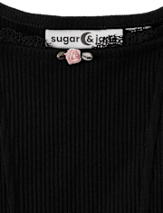 Tween Girls Ribbed Lace Corset Tank Top