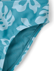 Tween Girls Tropical Bow Shoulder Bikini Swimsuit