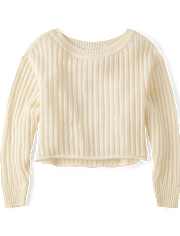 Tween Girls Stitched Off Shoulder Sweater