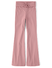 Tween Girls Quick Dry High Rise Foldover Leggings