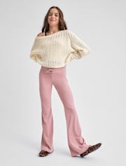 Tween Girls Quick Dry High Rise Foldover Leggings