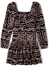 Tween Girls Floral Button Front Dress