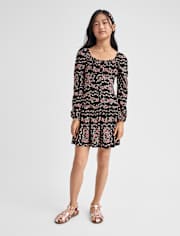 Tween Girls Floral Button Front Dress