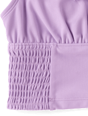 Tween Girls Smocked Longline Bikini Swimsuit