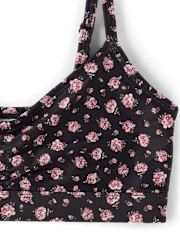 Tween Girls Floral Ruched 3-Piece Swimsuit