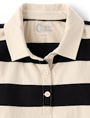 Tween Girls Striped Rugby Polo