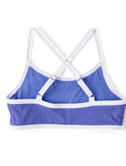 Tween Girls Contrast Ribbed 3-Piece Swimsuit