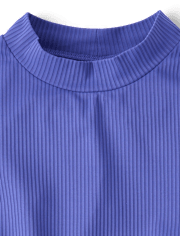 Tween Girls Contrast Ribbed 3-Piece Swimsuit