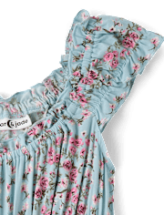 Tween Girls Floral Smocked Romper