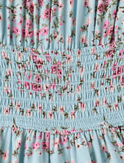 Tween Girls Floral Smocked Romper