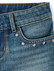 Tween Girls Studded Shortie Jean Shorts