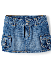 Tween Girls Denim Cargo Skort