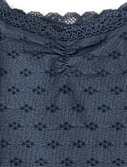 Tween Girls Textured Eyelet Off Shoulder Top