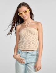 Tween Girls Crochet Halter Top