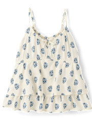 Tween Girls Floral Tiered Tank Top