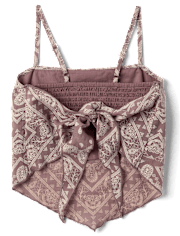 Tween Girls Textured Bandana Tank Top