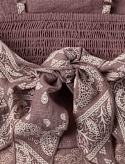 Tween Girls Textured Bandana Tank Top