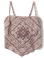 Tween Girls Textured Bandana Tank Top