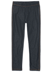 Girls Regular Faux Denim Leggings