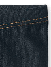 Girls Faux Denim Capri Leggings