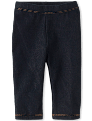 Baby And Toddler Girls Faux Denim Capri Leggings