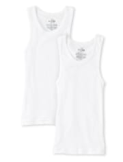 Boys Sleeveless Tank Top 2-Pack  The Children's Place CA - WHITE