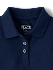 Vestido polo de piqué de uniforme para niñas pequeñas