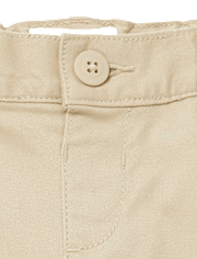 Toddler Girls Uniform Ruffle Stretch Skinny Chino Pants