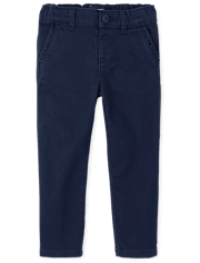 Pantalones chinos ajustados de uniforme para niñas pequeñas