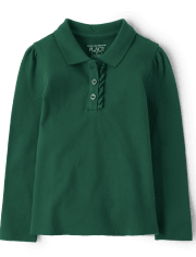 Toddler Girls Uniform Ruffle Pique Polo