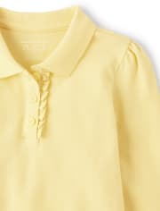Toddler Girls Uniform Ruffle Pique Polo