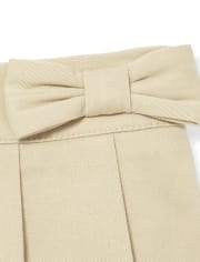 Falda pantalón plisada con lazo de uniforme para niñas pequeñas