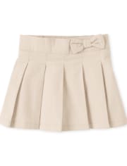 Falda pantalón plisada con lazo de uniforme para niñas pequeñas