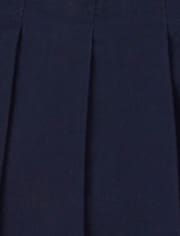 Falda pantalón plisada con lazo de uniforme para niñas pequeñas