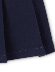 Falda pantalón plisada con lazo de uniforme para niñas pequeñas
