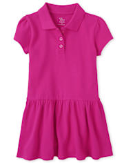 Toddler Girls Uniform Pique Polo Dress