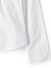 Chemise boutonnée uniforme en popeline nervurée pour fille