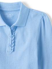 Girls Uniform Ruffle Pique Polo