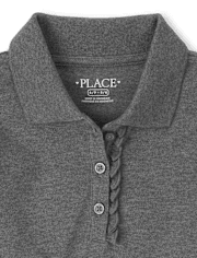 Girls Uniform Ruffle Soft Stretch Pique Polo